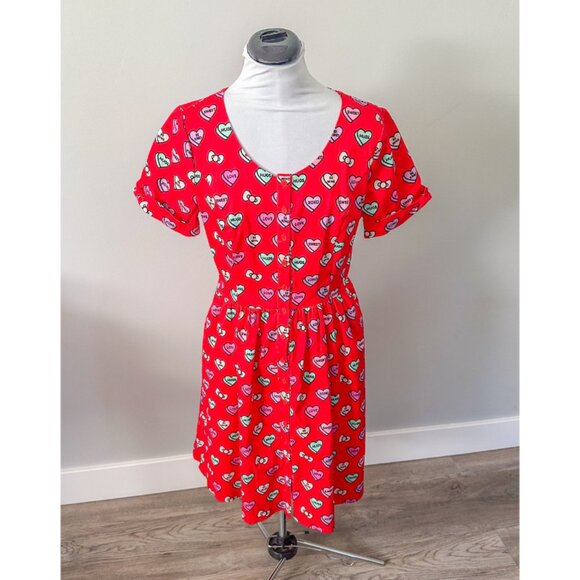 Modcloth Red Heart Print Midi Dress - Picture 4 of 15